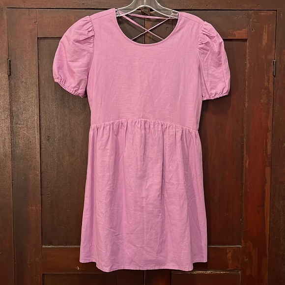 NWOT Sunday Best Saida Dress Babydoll Tie Back Dress Size Medium Pink - Picture 4 of 11